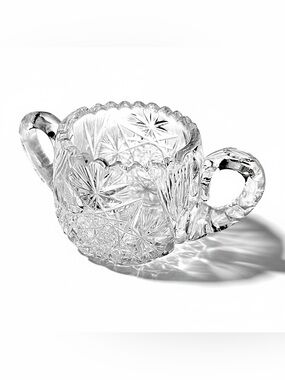 Vintage Antique American Brilliant Cut Glass Sugar Bowl